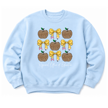 Load image into Gallery viewer, ROE 13 Apples and Bows Leopard Crew Sweatshirt