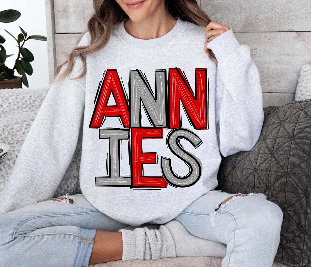 Doodle Spirit Wear Adult Warriors, Falcons, Tigers, Citians, Annies, Orphans, Grand Prairie Wildcats