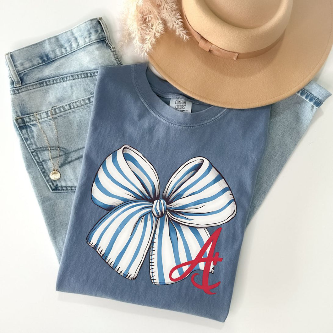 Blue and White Bow