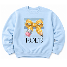 Load image into Gallery viewer, ROE 13 Blue Lined Bow Pencil Crew Sweatshirts
