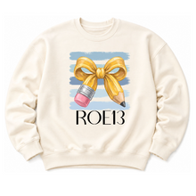 Load image into Gallery viewer, ROE 13 Blue Lined Bow Pencil Crew Sweatshirts
