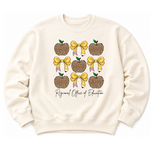 Load image into Gallery viewer, ROE 13 Apples and Bows Leopard Crew Sweatshirt

