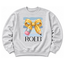 Load image into Gallery viewer, ROE 13 Blue Lined Bow Pencil Crew Sweatshirts
