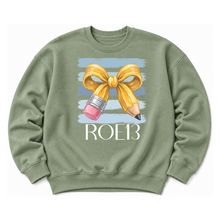 Load image into Gallery viewer, ROE 13 Blue Lined Bow Pencil Crew Sweatshirts

