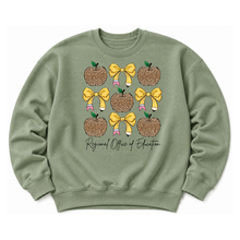 Load image into Gallery viewer, ROE 13 Apples and Bows Leopard Crew Sweatshirt

