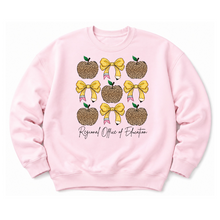 Load image into Gallery viewer, ROE 13 Apples and Bows Leopard Crew Sweatshirt
