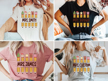 Load image into Gallery viewer, Christmas Teacher Pencil Name Tees
