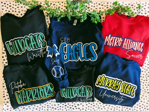 CUSTOM PUFF/GLITTER CREWS
