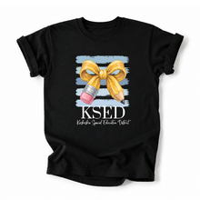 Load image into Gallery viewer, KSED Pencil Bow Lines Tee Version
