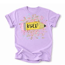 Load image into Gallery viewer, KSED Glitter Splatter Pencil Tee Version
