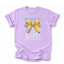 Load image into Gallery viewer, KSED Pencil Bow Lines Tee Version
