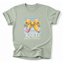 Load image into Gallery viewer, KSED Pencil Bow Lines Tee Version
