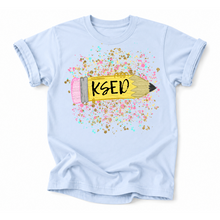 Load image into Gallery viewer, KSED Glitter Splatter Pencil Tee Version
