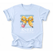 Load image into Gallery viewer, KSED Pencil Bow Lines Tee Version
