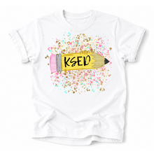 Load image into Gallery viewer, KSED Glitter Splatter Pencil Tee Version
