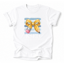 Load image into Gallery viewer, KSED Pencil Bow Lines Tee Version
