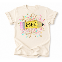 Load image into Gallery viewer, KSED Glitter Splatter Pencil Tee Version
