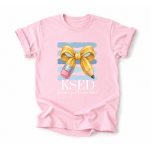Load image into Gallery viewer, KSED Pencil Bow Lines Tee Version
